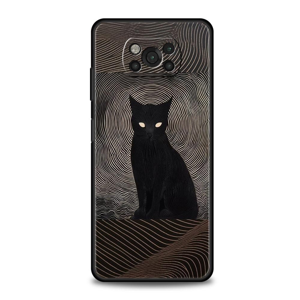 Абстрактная Креативная Милая Кошка Линия Чехол для Телефона для Xiaomi Poco F7 Ultra F6 F5 F4 F3 X6 X5 X4 X3 NFC C51 C55 M4 GT 5G Мягкий ТПУ