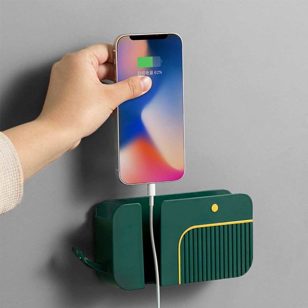 Wall Mounted Mobile Phone Storage Rack Mobile Phone Charging Holder  Bedroom Bathroom Kitchen