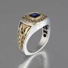 925 Ring For Men Natural 2 Carat Sapphire With Diamond Jewelry Anillos De Bizuteria Anillos Gemstone Rings