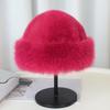 Faux Fur Winter Bucket Hat Solid Color Soft Texture Thickened Warm Plush Hat Gentle Feel Winter Headwear