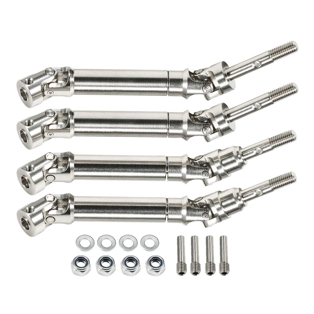 4Pcs Stainless Steel Front Rear Slash Drive Shaft Universal Joint Driveshaft for 1/10 RC Truck SLASH Stampede Hoss HQ727 Upgrade