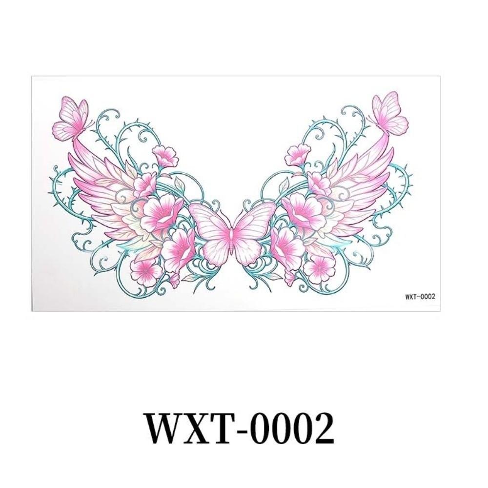 Crown Cross Wing Butterfly Flower Tattoo Stickers 3D Texture Instant Decals Chest Waist Clavicle