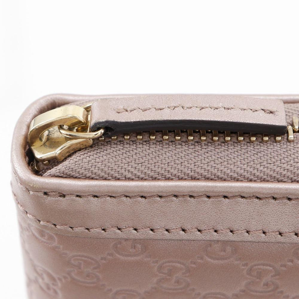 Gucci Interlocking G Purse 308012 Zip Around Pink Sima Leather Women Used