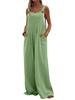 Women's Solid Color Casual Button Jumpsuit - European & American Style