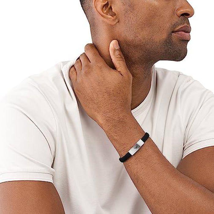 Bracelet - EMPORIO ARMANI - Acier inoxydable - Longueur intérieure 190mm - Couleur argenté - Fermoir magnétique