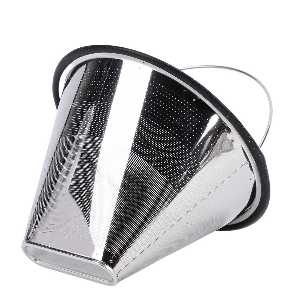 Cone Reusable Cone Coffee Filter Stainless Steel Coffee Filter Basket  Home Coffee Brewing