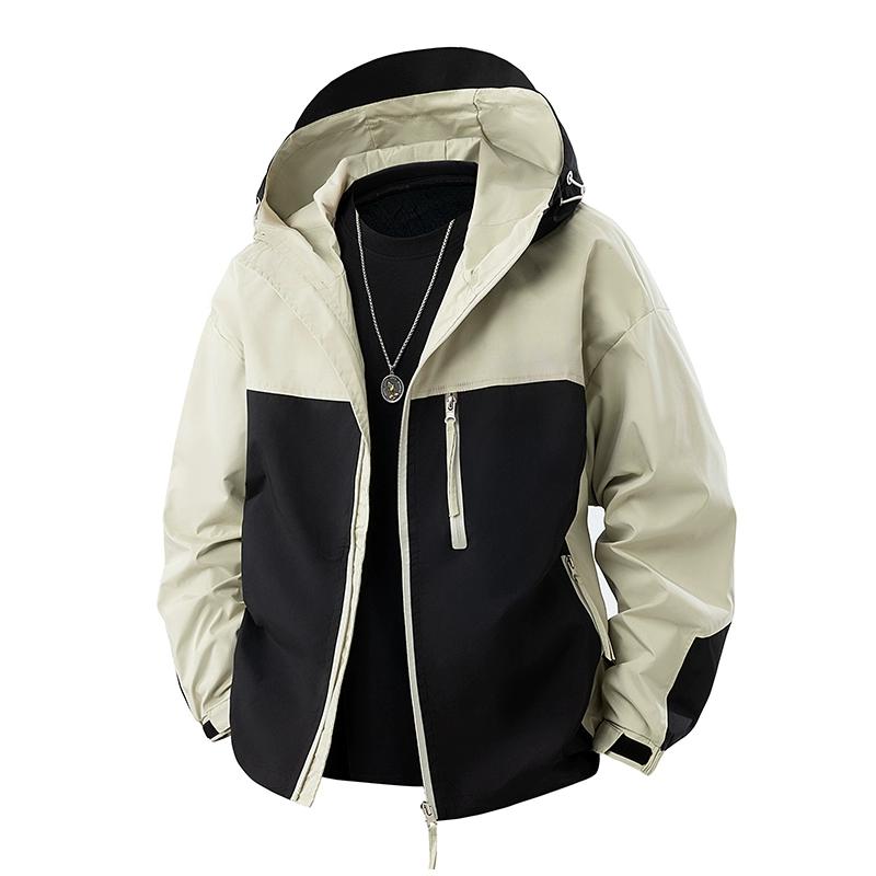 Men's Lightweight Jacket Fleece Lined Detachable Hooded Waterproof Jackets Winter Hiking Windbreaker