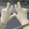 Fashion Winter Mink Velvet Five Finger Gloves Plush Warm Cold-proof Gloves Women Outdoors Cycling Solid Color Wistiti Mittens