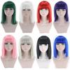 Middle Length Synthetic Wig Mixed Brown Straight Wigs with Bangs for Black Women Heat Resistant Fibre Cosplay Daily Hair