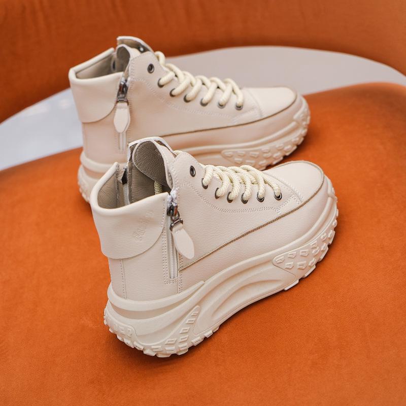 Женские высокие модные кроссовки осень 2023 года: Универсальные туфли для пап на толстой подошве в модном корейском стиле.