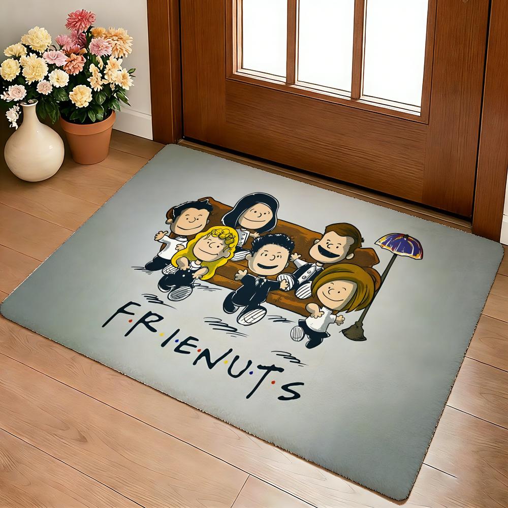 Friends Welcome Floor Mat Cozy Flannel Soft Thick Non-Slip Mat For Living Room Bedroom Kitchen Decor Rugs