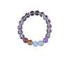 Элегантность: Женский браслет с аквамарином и разноцветными кристаллами - Стильный дизайн с белыми бусинами