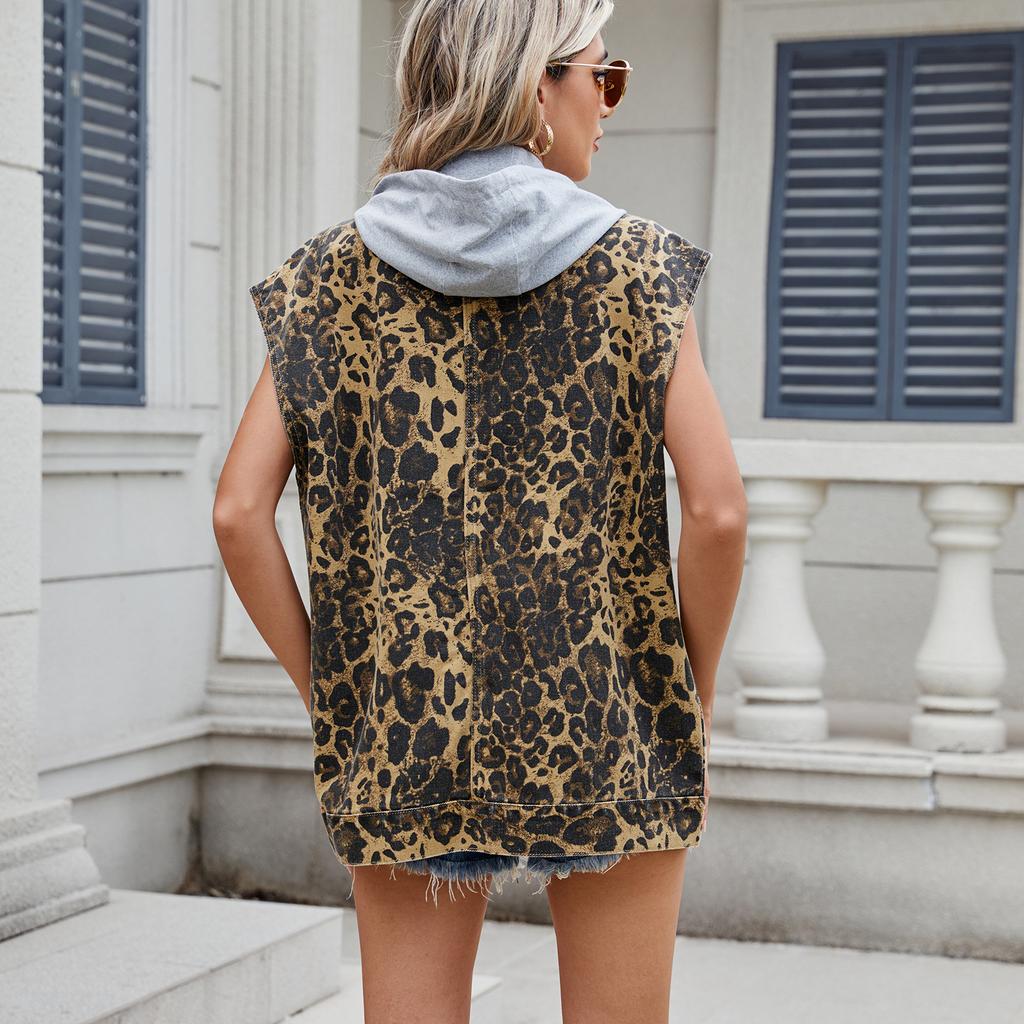 YYFS Женская мода повседневная леопардовая печать лето весна короткий рукав поло воротник куртки и пальто