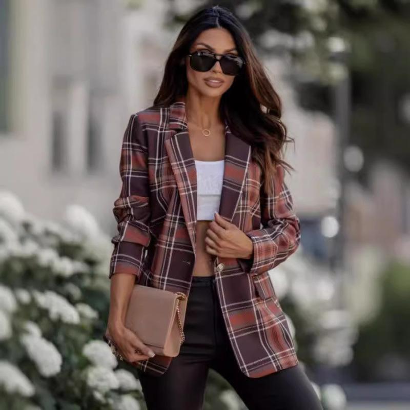 Tooxika Новый осенний клетчатый маленький пиджак