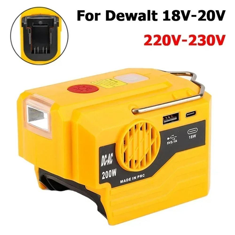 Inverter 220V-230V/AC USB+Type-C Outdoor Camping Battery Adapter For Dewalt Battery Power Supply 18-20V