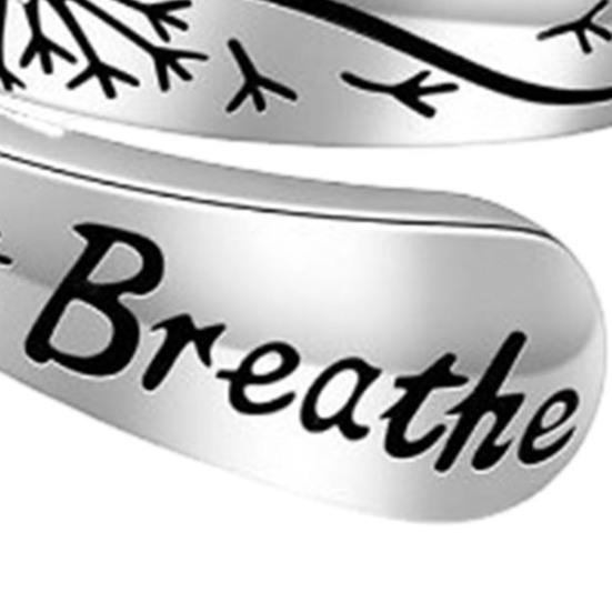 Just Breathe Dandelion Ring Adjustable Zinc Alloy Hope Ring Inspirational Dandelion Ring Encouragement Gift