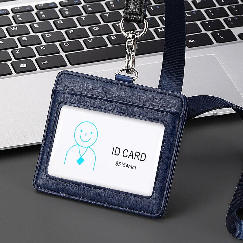 Формальный бизнес-держатель для удостоверения личности с 2 слотами и шнурком, горизонтальный и вертикальный стили, подходит для офиса и профессионалов, держатели для карт