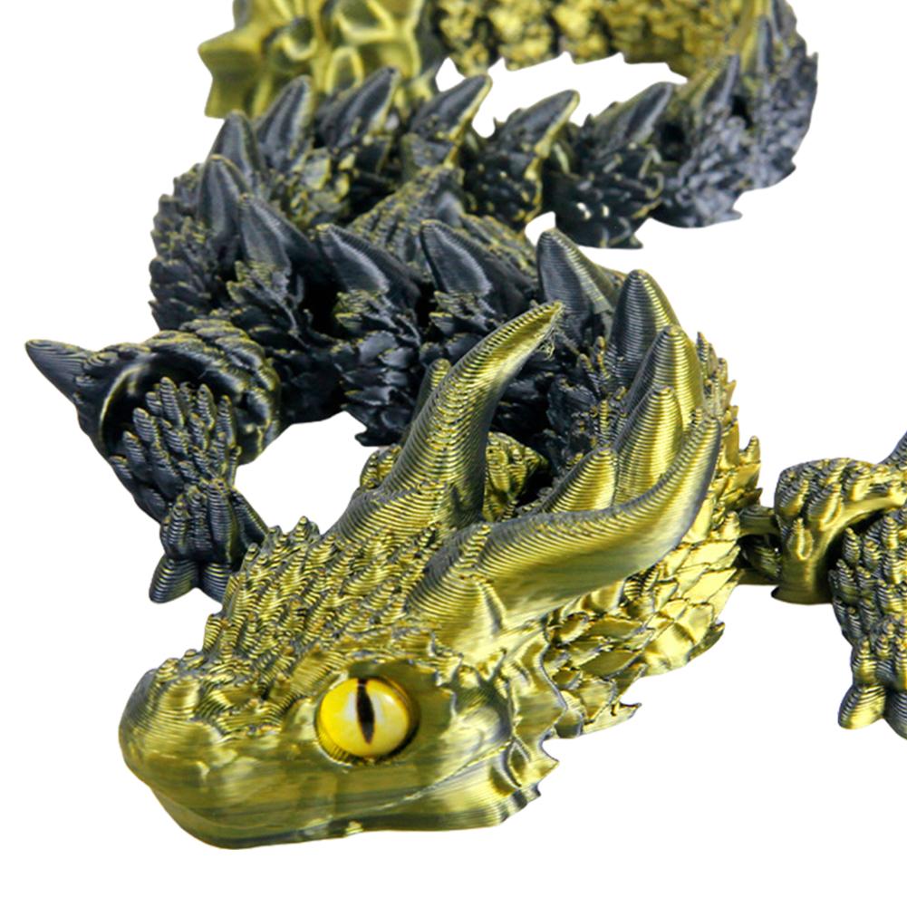 3D-печатная шарнирная имитационная игрушка-дракон, позируемый орнамент-дракон (Золото)