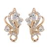 Kinel Блестящие серьги-подвески в виде цветка из натурального циркона, ювелирные изделия из розового золота