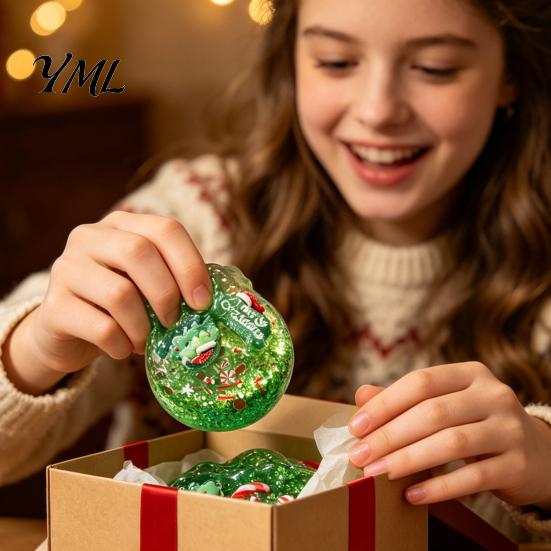 Xmas Theme Sensory Toy 1/4Pcs Christmas Stress Ball Fidget Toy, Anxiety Relief Squeezable Ball, Party Favors for Adults and Kids Soft Balls