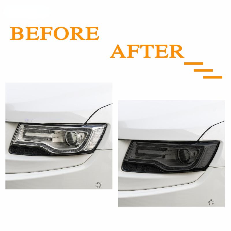 Для Jeep Grand Cherokee WK2 2014-2020 2019 защитная тонировочная пленка для автомобильных фар дымчато-черная прозрачная защитная наклейка из ТПУ