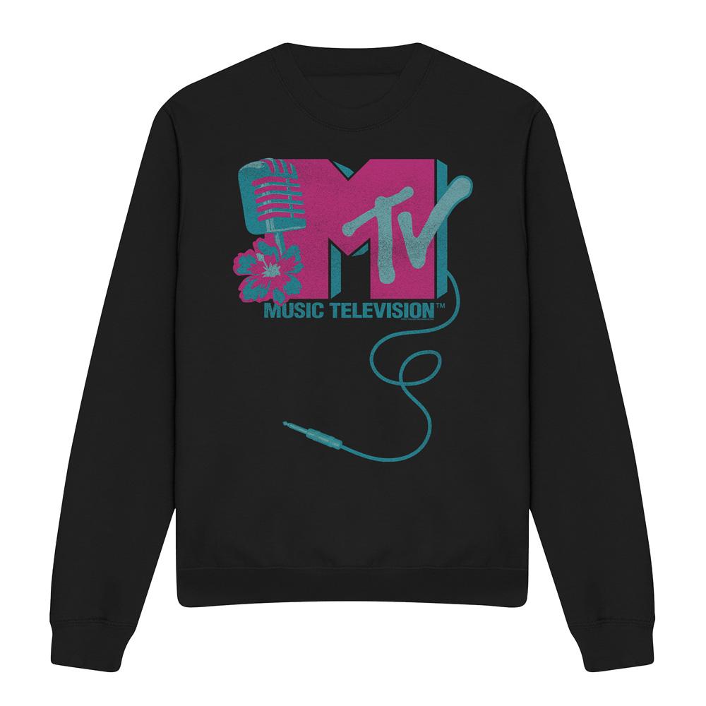 MTV Unisex Adult Microphone Logo Sweatshirt