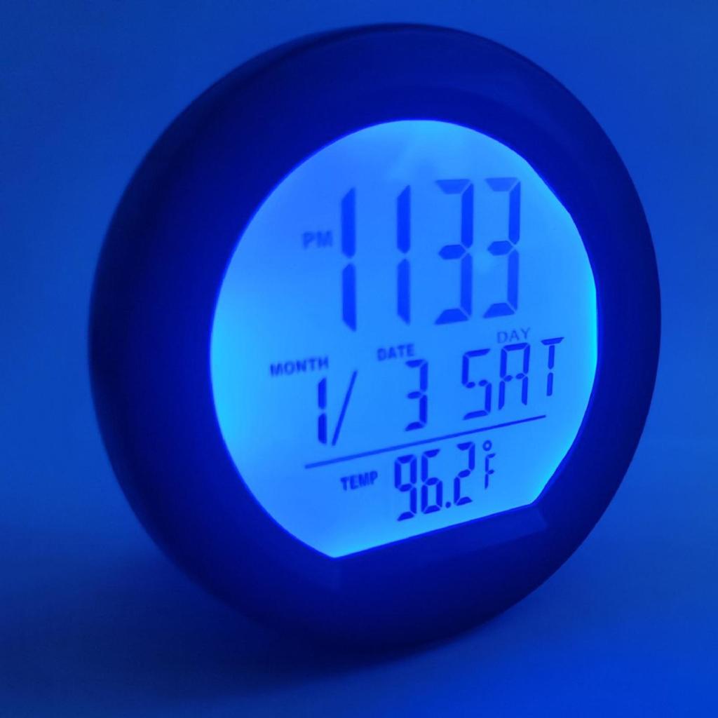 Car Clock Solar Automotive Dash Clock Calendar LED Temperature Tester For Classroom Travel Table Bedside Fridge RV Shop Stove