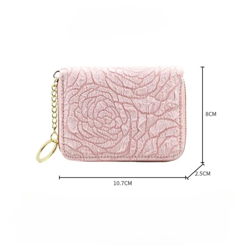 Flower Short Money Card Holder Wallets Ladies Mini Short Change Bag Female Card Coins Purse for Women