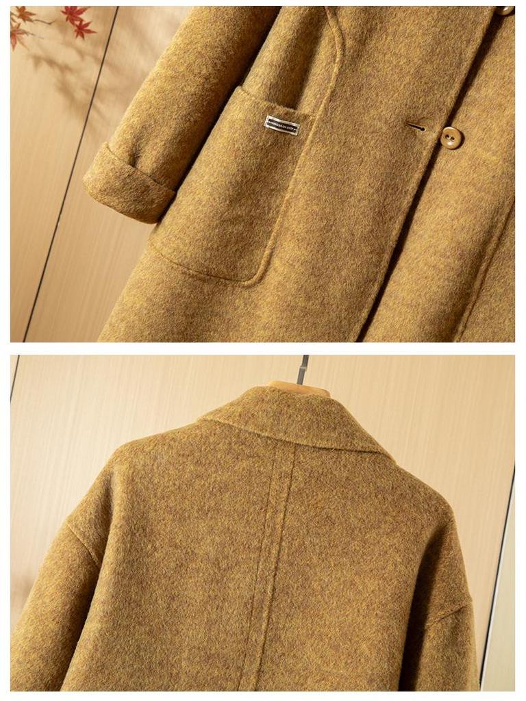 Women's Double-Sided Cashmere Over-the-Knee Coat - 2025 Autumn/Winter Lapel Style