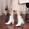 White Black Women Ankle Boots High Heel Small Big Size 33 52