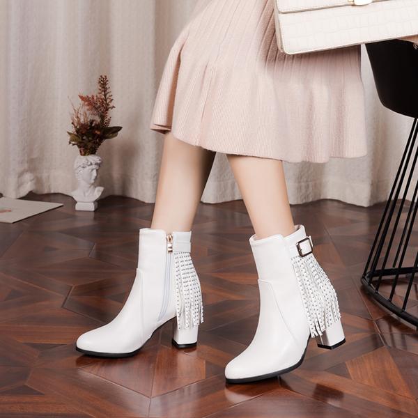 White Black Women Ankle Boots High Heel Small Big Size 33 52