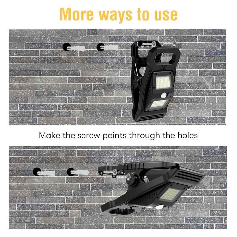 Клипсовые солнечные фонари, вращающиеся на 360 градусов, водонепроницаемый энергоэффективный фонарь на солнечной батарее с датчиком движения, клипсовый светильник для кемпинга