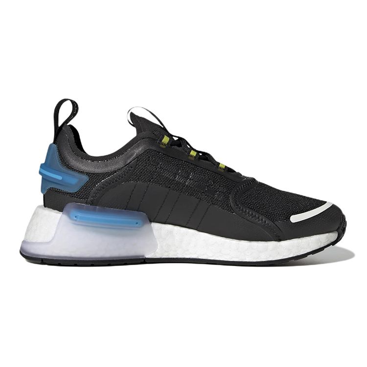 adidas NMD_R1 V3 J Черно-белые детские кроссовки Core-Black Cloud-White Team-Semi Solar-Yellow GW1481