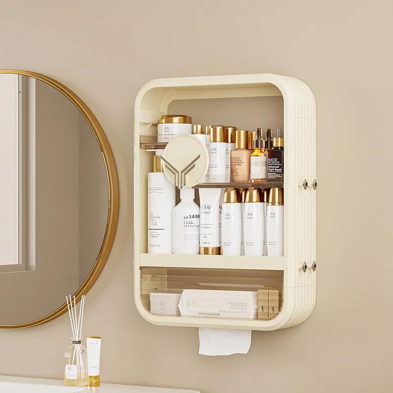 Non perforated kitchen storage rack multi-layer wall seasoning rack bathroom skincare product storage rack kitchen storage shelf