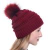 1Pc Fashion Winter Women Thick Warm Beanies Slouchy Pom Pom Beanie Cap Wool Knitted Hat