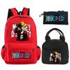 3Pcs/set Anime One Piece Bag Large Capacity Bag with Lunch Bag Pencil Case Student Supply Handbag for Girl Boy Back To School Travel Bag Rucksack