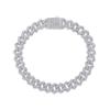 S925 Silver Moissanite Luxury Inlaid 10Mm Wide Bracelet Men'S Hip-Hop Style Jewelry