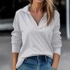 Women's Autumn And Winter Tops V-Neck Solid Color Casual Fashion Top T-Shirt