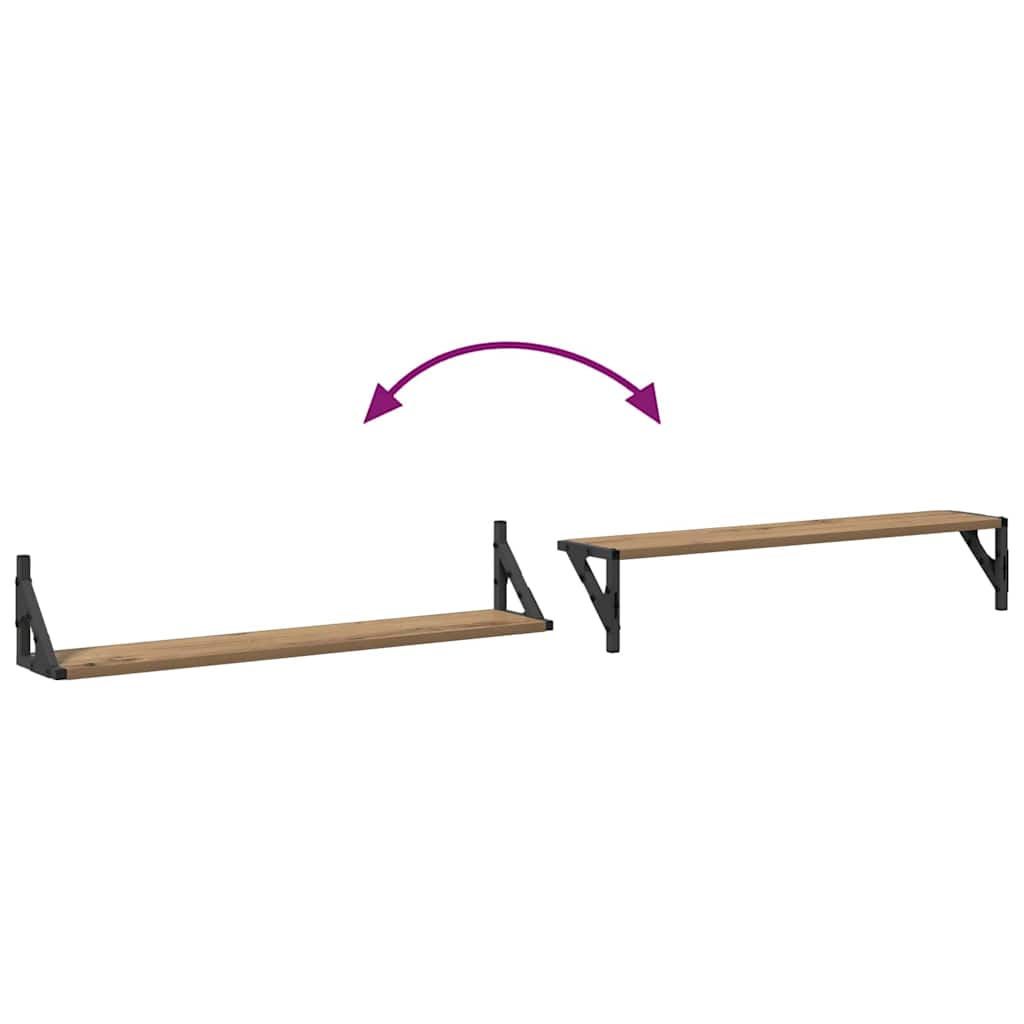 Wall Shelves 2 pcs Artisan Oak 80 x 15 x 15.5 cm Wood Based Material