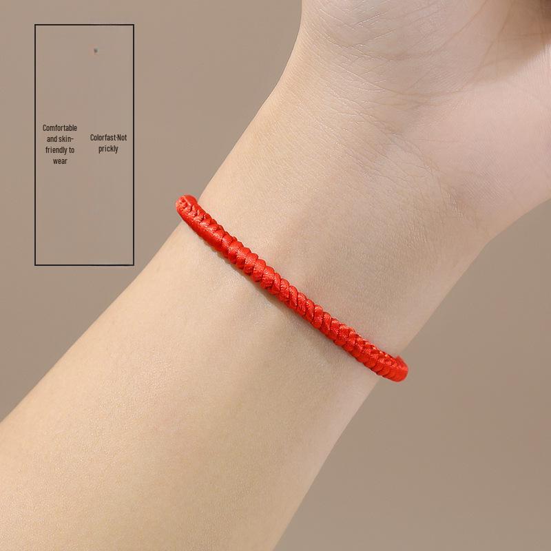 Регулируемый браслет из красной веревки с узлом из чистого бриллианта - дизайн со знаком зодиака унисекс