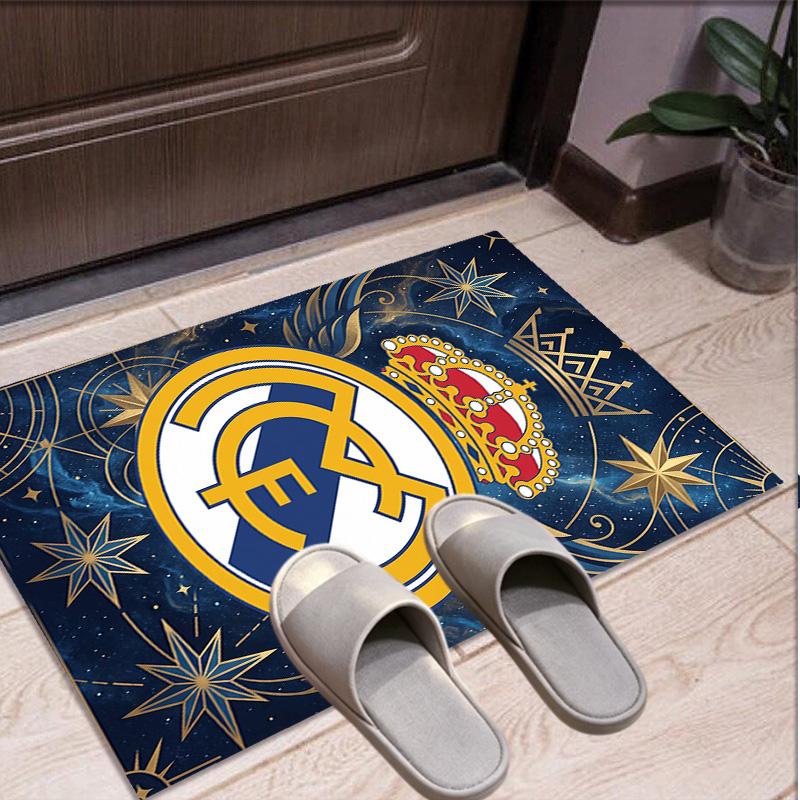 Real Madrid Football Pattern Rug, Indoor/Outdoor Mat, for Picnic, Gameroom, Bedroom, Office, Living Room, Home Decor Carpet, Birthday Gift
