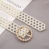 Buckle Coat Belt Elastic Band Beadeds Body Chain Elegant Pearl Waist Belt  Women