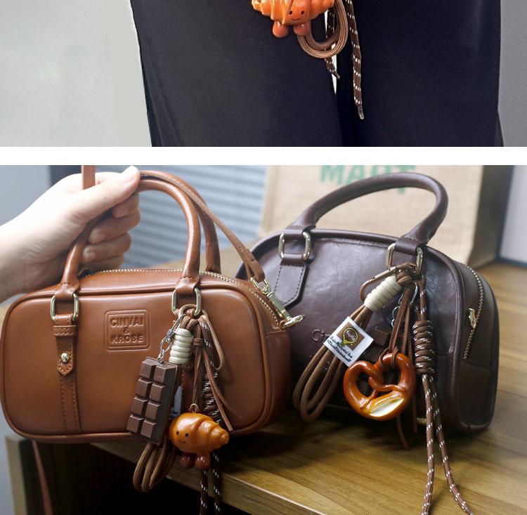 INS-Style Miu Series Alkaline Water Bread Bag - Cute Chocolate Pendant Jewelry Keychain