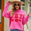 Autumn and Winter Women's Sweaters Valentine's Day Women's Knitwear Love Lips Sweater
