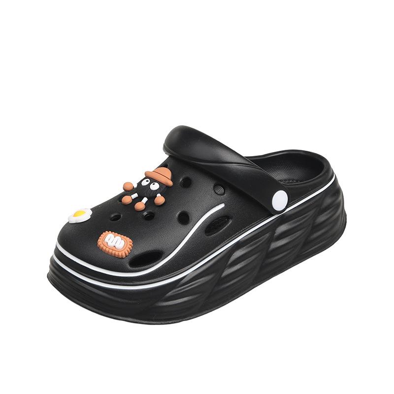 Обувь Hole Shoes Женские домашние нескользящие тапочки с толстой подошвой для улицы Сумка Головные тапочки Интернет-знаменитости Ева Наступая на дерьмо сандалии