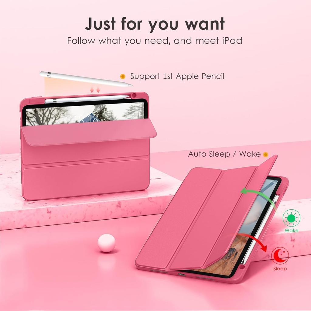 Чехол для планшета для iPad 12/11/10-го A18 2026 A16 11 дюймов 10.2 Air4/5/6/7/8 Прозрачная акриловая задняя панель TPU Защитная крышка с держателем для карандаша