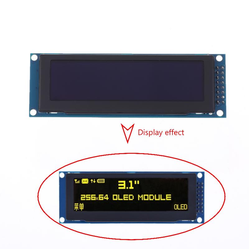 3.12-дюймовый модуль OLED-дисплея SSD1322 256x64 для Arduino STM32 SPI I2C-интерфейс с предварительно припаянным штыревым разъемом