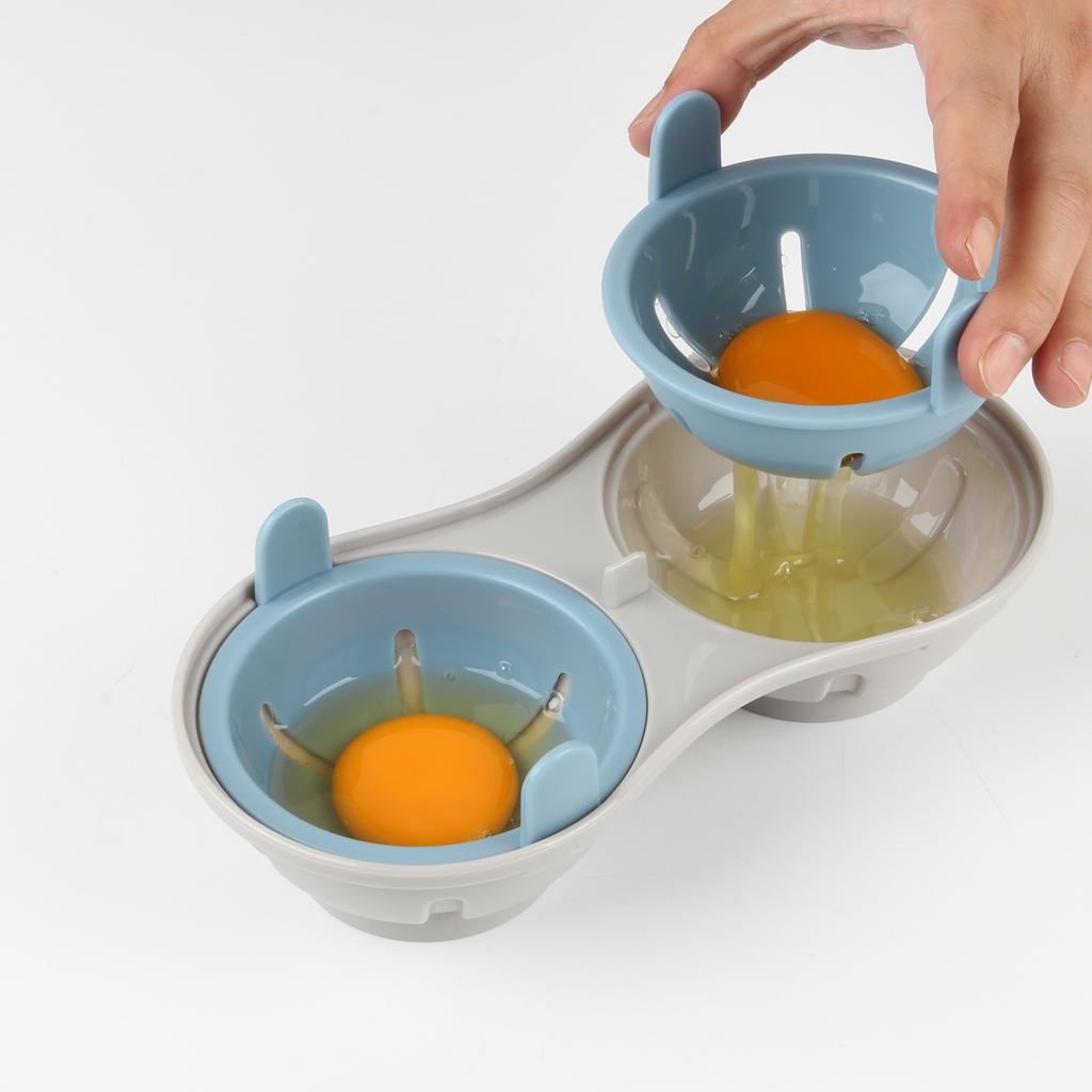 Egg Poacher with Egg Shell Opener Microwave Poached Egg Maker Dishwasher Safe BPA Free Egg Cooker Poached Egg Steamer