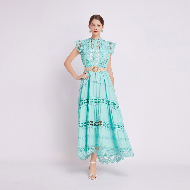 Летнее французское винтажное длинное праздничное платье макси с вышивкой и кружевом высокого качества для женщин придворные вечерние платья