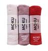 Contex MOKU Face Set of 3 <59513-90> Towels, Medium, (Baby Pink, Pink, Red)